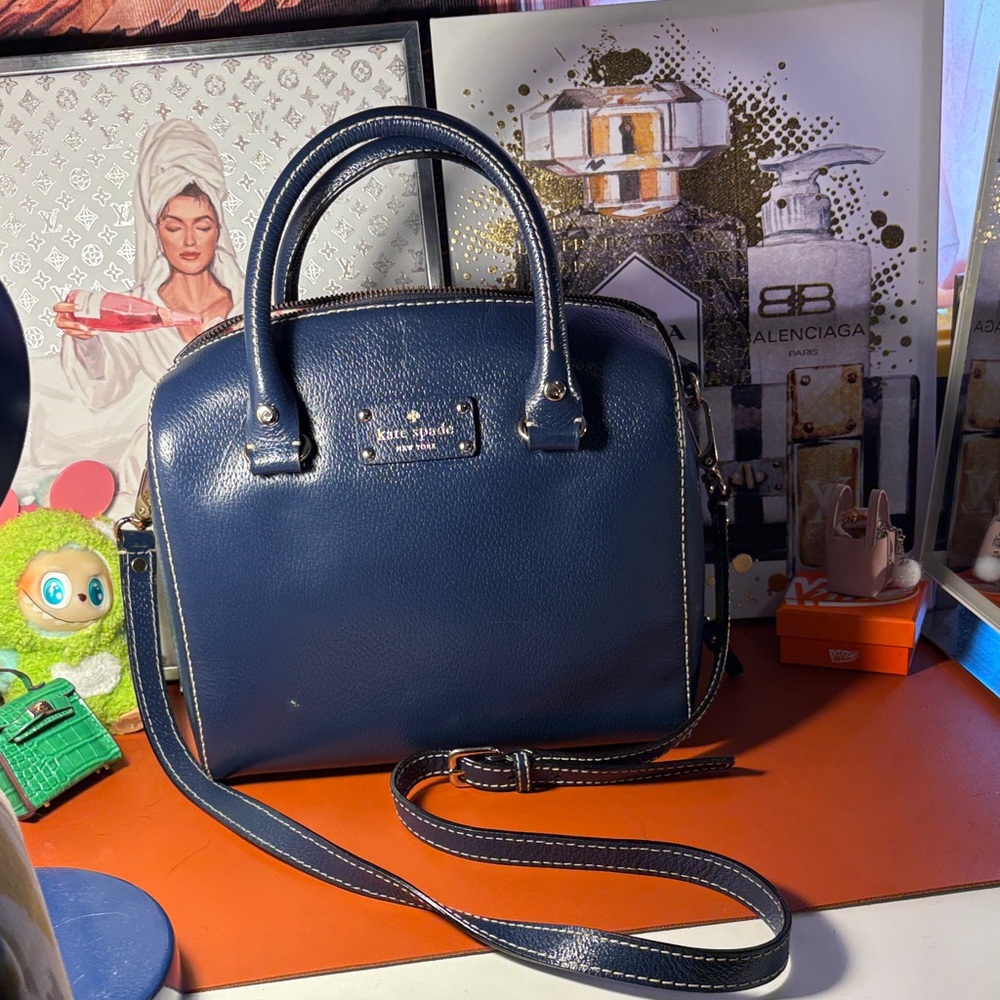 Kate Spade Navy Blue Satchel - image 8
